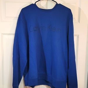 90'S Calvin Klein XXL Men's Oversized Blue Crew neck  Streetwear Pullover